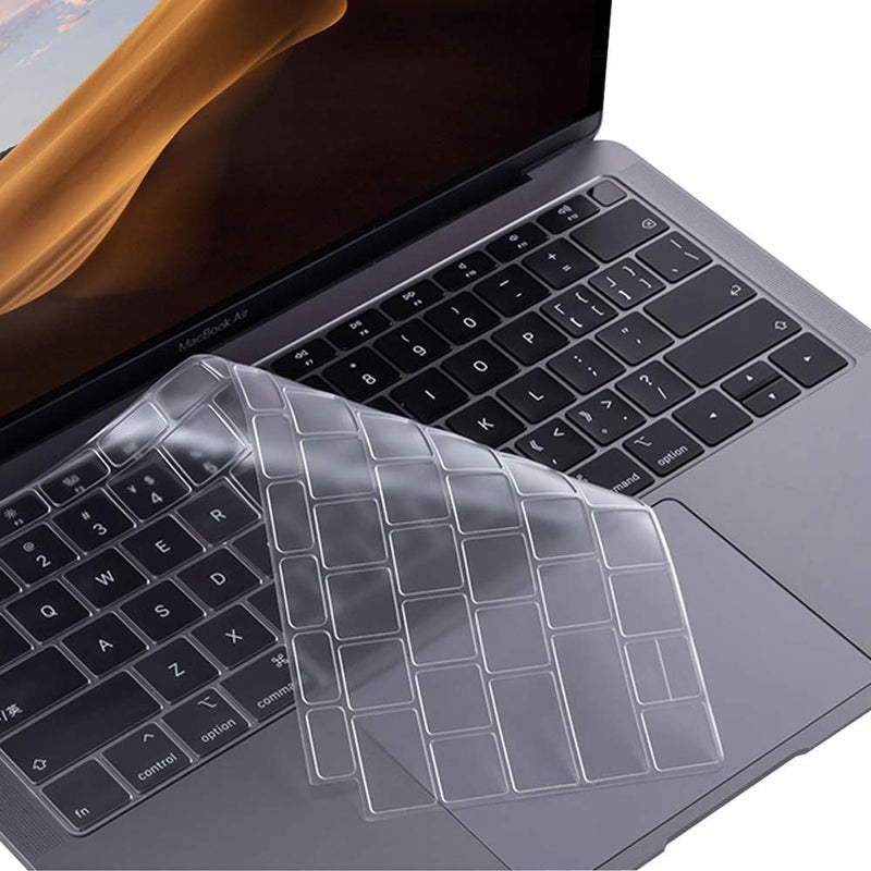 ProElife Keyboard Cover for 2019-2018 MacBook Air 13'' with Touch ID Retina Display (A1932) Accessories Ultra Thin Keyboard Protector, NOT FIT Mac Air 2021-2020 (Transparent Clear) - Image 1